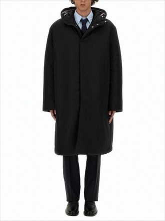Thom Browne Long Padded Coat With High Collar And Hood