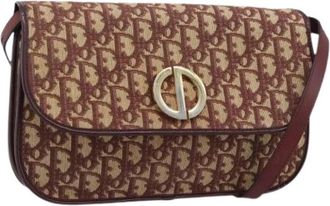 Dior Pre-owned Trotter Canvas Shoulder Bag - Dames - Vintage Schoudertas - Bruin - ONE Size - Leer - Vintage