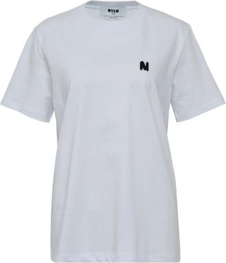 Msgm logo-embroidered T-shirt - White