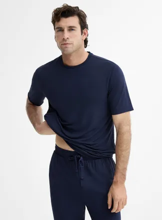 Le 31 Mens Solid TENCEL TM Modal lounge T-shirt