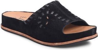 Kork-ease Tutsi Woven Platform Slide Sandal in Black Suede at Nordstrom, Size 11