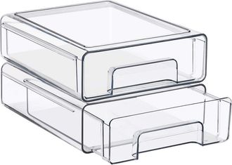 Sorbus 4Pc Stackable Pull Out Storage Drawers