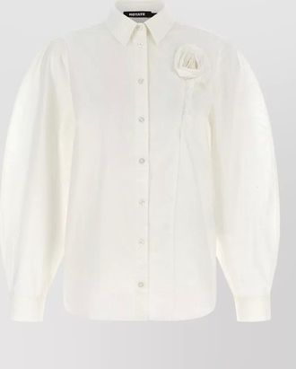Rotate 3d floral appliqu&eacute; oversized cotton shirt