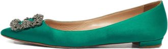 Manolo Blahnik Ballerine Hangisi in raso - Verde
