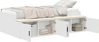 vidaXL Cama con almacenamiento Blanco 90 x 200 cm Madera contrachapada Vidaxl