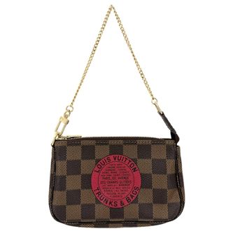 Louis Vuitton Brown White Damier Canvas Pouch (Pre-Owned)