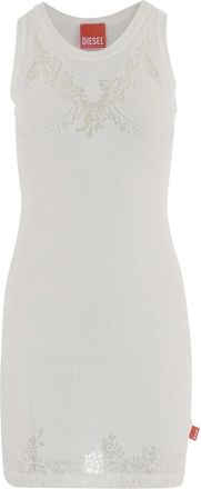 Diesel Jurk met doorschijnende details - Dames - Korte kleedjes - Wit - XS - Katoen - Kleedjes