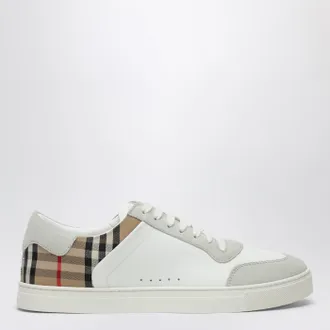Burberry White and Check leather Sneakers