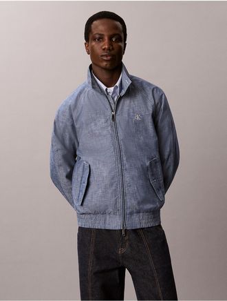 Calvin Klein Jeans Calvin Klein Mens Lightweight Chambray Raglan Jacket - Blue - L
