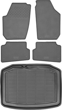 OEM Juego De Alfombrillas De Goma Para Coche Y Alfombrilla Para Maletero Skoda Fabia Ii Hatchback (2007-2014)