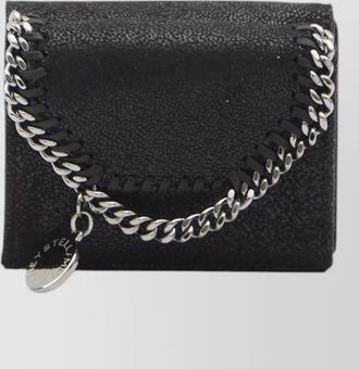Stella McCartney falabella compact trifold wallet chain detail