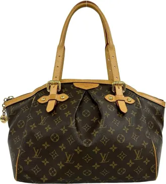 Louis Vuitton Brown Leather Pvc Handbag Tote Bag (Pre-Owned)