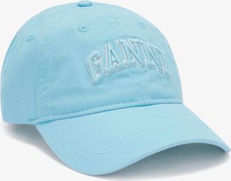 Ganni Iced Aqua Cap in Washed Cotton