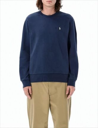 Polo Ralph Lauren Crewneck Sweatshirt In Deep Navy Blue With Embroidered Logo