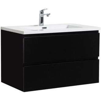 Badplaats Mobile da bagno Angela 80cm Nero Opaco - armadio mobiletto lavabo