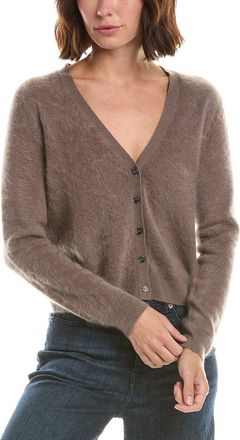 Sofiacashmere Brushed Cashmere Cropped 100% Cashmere Cardigan