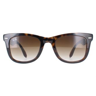Ray-Ban Rectangle Light Havana Brown Gradient Folding Wayfarer 4105 Sunglasses