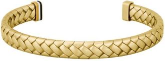 BOSS Gold-tone cuff with herringbone pattern