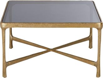 Maisons du monde Mesa de centro de metal y vidrio gris L.81 cm