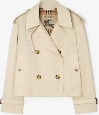 Burberry Cropped Tropical Gabardine Mayfair Trench Jacket