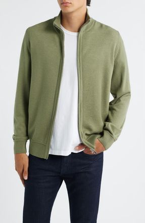 BOSS Illarione Zip Wool Cardigan in Medium Green at Nordstrom, Size Xxx-Large