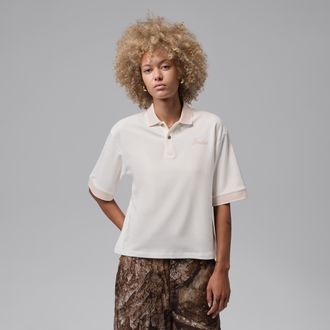 Nike Jordan Womens Jordan Sport Dri-FIT Short-Sleeve Polo in White | IR8852-133