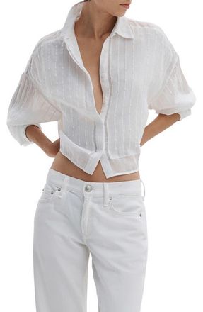 Rag & Bone Marin Combo Button-Up Shirt in White at Nordstrom, Size X-Small