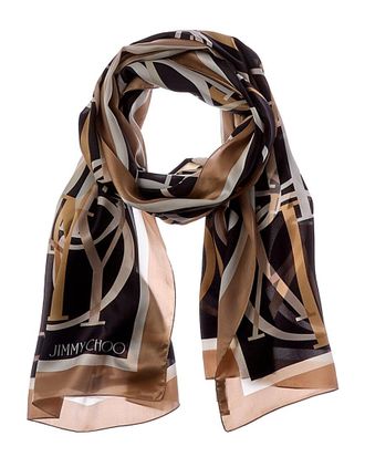 Jimmy Choo London Logo Silk Scarf