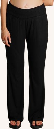 Nom Maternity Super Soft Rib Maternity Pants in Black at Nordstrom, Size X-Large