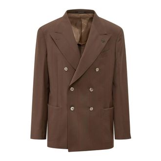 Gabriele Pasini Blazers, male, Brown, Size: 2XL Double-breasted Blazer