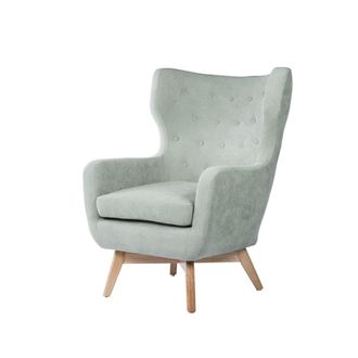 Koketto Home Butaca acolchada menta con estructura de madera
