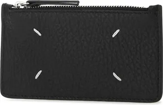 Maison Margiela Womens Leather Card Case Wallet Black Corpo Bovina