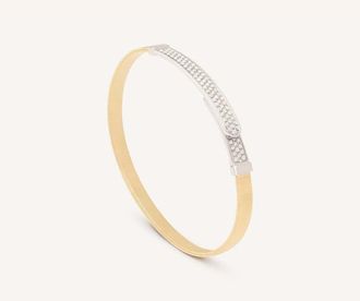 Marco Bicego 18K Yellow Gold Coil and Diamond Pave Thin Bangle Bracelet SG43_B1_YW_M5