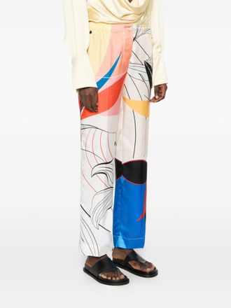 F.R.S. Printed Silk Trousers - Cream