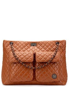 Badgley Mischka Diana Quilted Vegan Leather Weekender Duffel Bag in Brown at Nordstrom, Size Large