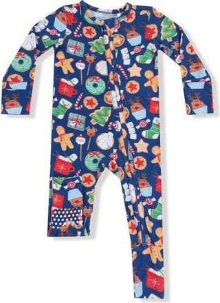 Angel Dear Christmas Treats Convertible Zip Footie in Navy at Nordstrom, Size 12-18M