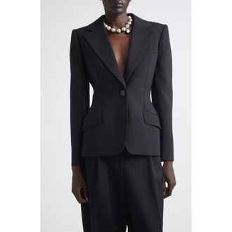 Givenchy Crepe Cady Blazer in Black at Nordstrom, Size 4 Us