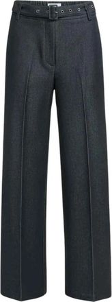 YaYa Geweven Wijde Broek - Dames - Wijde Broeken - Zwart - M - Polyester - Broeken