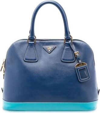 Prada Pre-owned Handbags, female, Blue, Size: ONE SIZE Pre-owned Vintage Leather Handbag