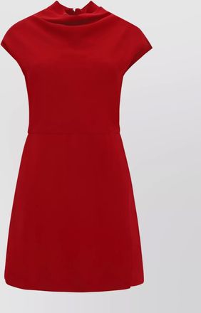 Versace waist fitted high neckline monochrome dress