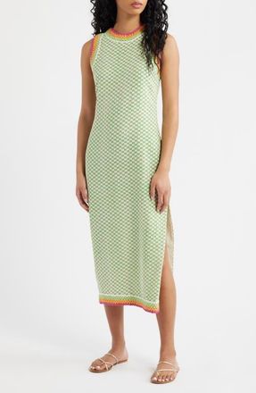 Saylor Vesna Crochet Trim Sleeveless Maxi Dress in Green/Creme at Nordstrom, Size X-Small