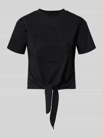 Guess Regular Fit T-Shirt mit Lochmuster in Black, Gr&ouml;&szlig;e XL