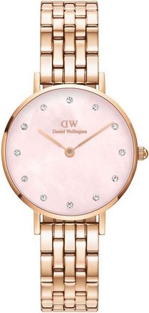 Daniel Wellington Womens DW00100617 Ladies Petite Link Rose Gold 28mm Watch - One Size
