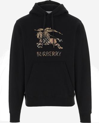 Burberry Black Logo Print Hoodie