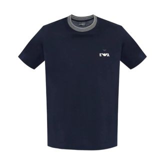Emporio Armani ASV Piqu&eacute; T-shirt met super-reli&euml;f EA-borduursel - Heren - T-shirts - Blauw - XL - Katoen - Tops