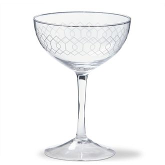 Tag Fitz Etched Coupe Glass Clear Glass 10 oz 4.21 x 4.21 x 5.98 in at Nordstrom