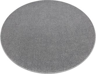 RugsX Rugsx - eton plus circle carpet light grey, one-color, uniform, plain grey round 200 cm