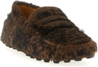 Tod's Womens Brown Calfskin Slip-On Loafers