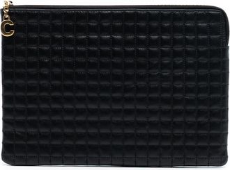 Celine Pre-owned Celine Quilted Calfskin C Charm Pouch Ladies S-IE-4158