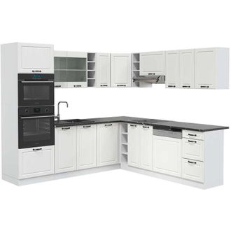 Vicco Cocina Esquinera R-line, Casa De Campo Blanca/blanca, 237 X 247 Cm, Et Antracita